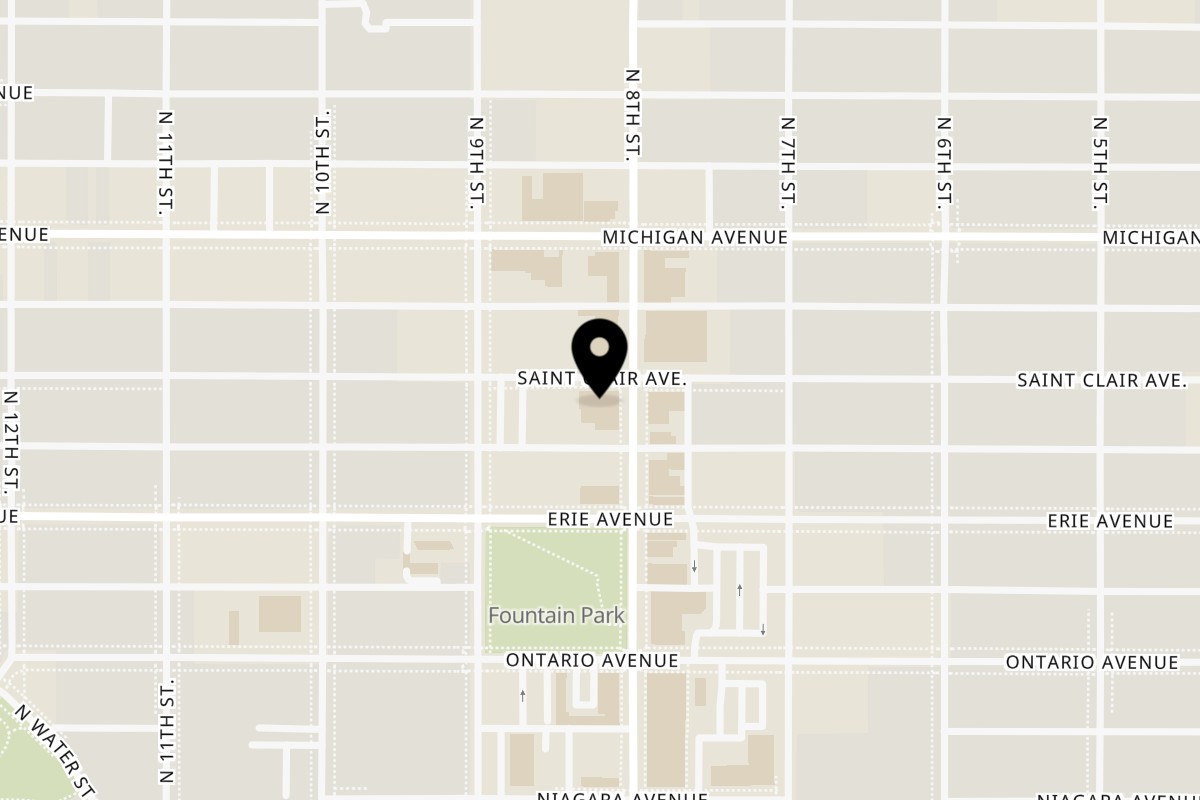 Map showing the location of The Spices Restaurant & Bar Sheboygan - 8th Street on 1132 N 8th St in Sheboygan
